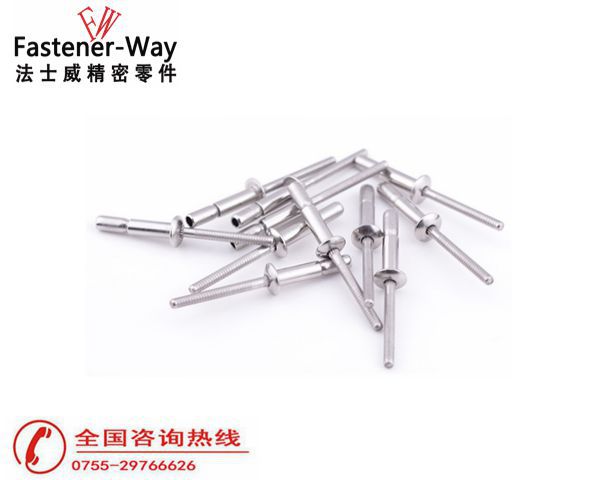 不銹鋼開口型拉絲抽芯鉚釘拉釘
