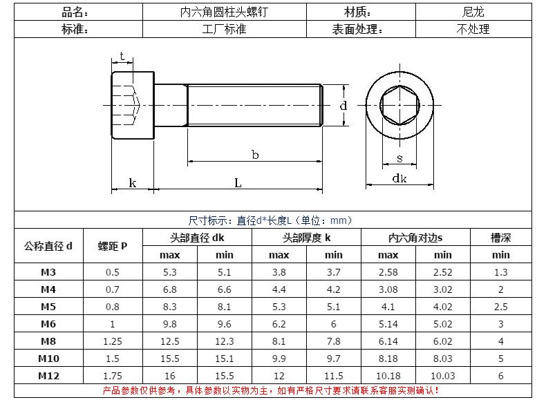 尼龍圓柱頭內(nèi)六角螺絲 尼龍圓柱頭內(nèi)六角螺絲